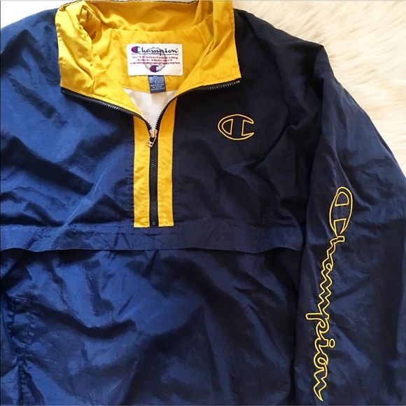 champion windbreaker yellow